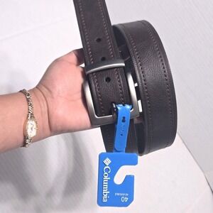 New Columbia Men's Size 40 Reversible Brown Black Synthetic Leather Belt